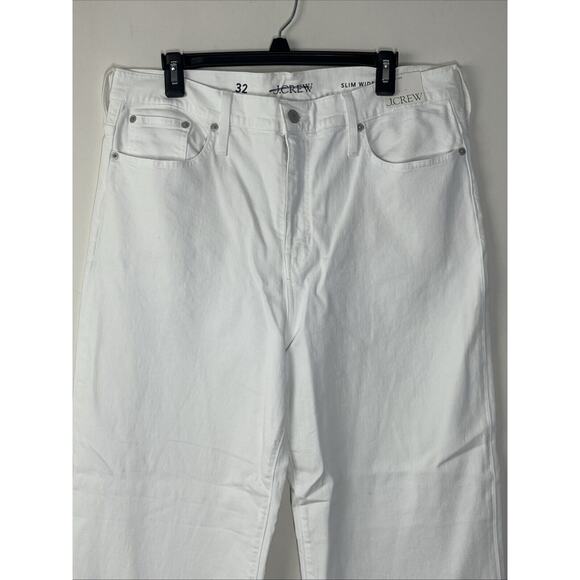 J Crew Slim Wide Leg Jean in White Wash Womens 32 Denim Jeans - Picture 3 of 12